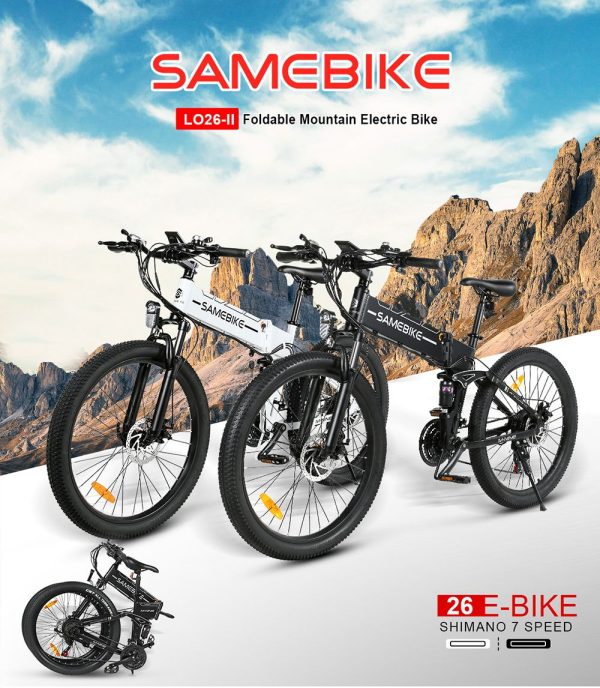 SAMEBIKE LO II Foldable Mountain Electric Bike Black
