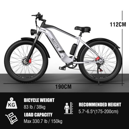 DUOTTS F Electric Bike W Dual Motors LG Ah Battery Silver