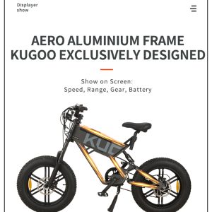 KUGOO T Electric Bicycle V W Motor Ah Battery Grey