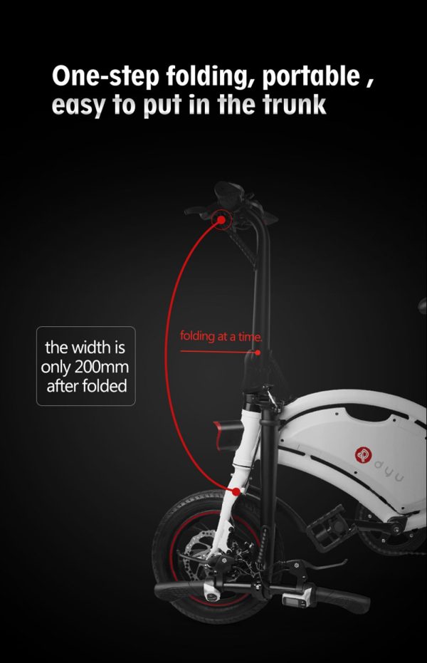 geekbuying D DYU Folding Moped Electric Bike Inch Black