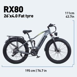 BURCHDA RX Electric Bike Fat Tire Road Snow Mountain Bike