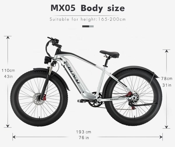 GUNAI MX inch Fat Tire Electric Moped Bike