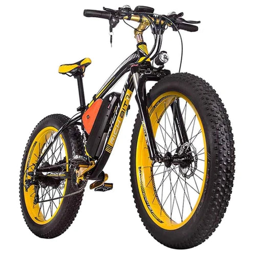 rich bit top electric mountain bike black yellow pogo cycles dba c ce c ebfbe
